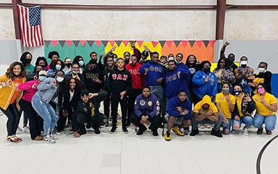 NPHC members at Black History event.